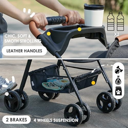 Zoosky 3 in 1 Dog Stroller, Folding Pet Stroller w/Removable Carrier - Image 6