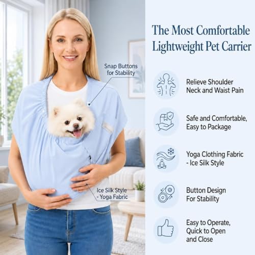 Ice Silk Dog Sling Carrier, Adjustable Safety Strap - Image 2