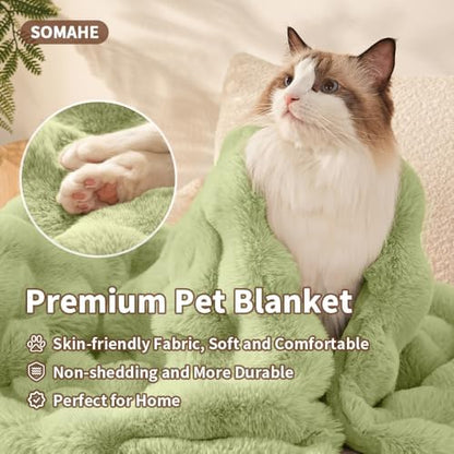 SOMAHE Soft Faux Fur Pet Blanket, Medium 28x22 Fruit Green - Image 2
