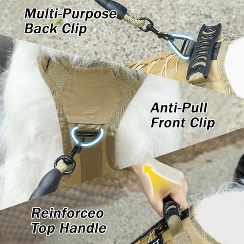 No Pull Tactical Dog Harness Medium Sized Dog, Service Dog Vest - Image 4