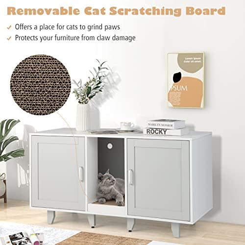 Tangkula Double Cat Litter Box Enclosure - Image 3