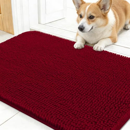 OLANLY Dog Door Mat for Muddy Paws 30x17, Super Absorbent Chenille Mud Mat by OLANLY