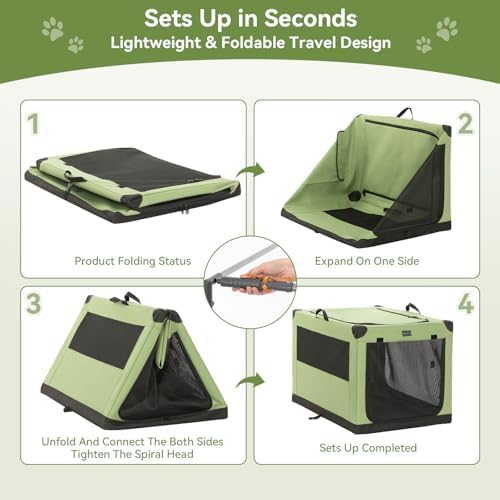 PETSFIT 30" Soft Portable Dog Crate – Patented Spiral Sturdy Frame, Collapsible - Image 5