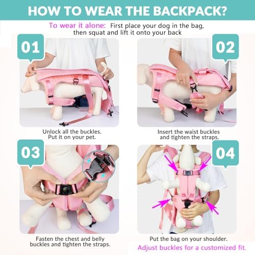 Lukovee Dog Backpack Carrier, Adjustable Front Carrier - Image 4