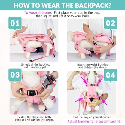 Lukovee Dog Backpack Carrier, Adjustable Front Carrier - Image 4