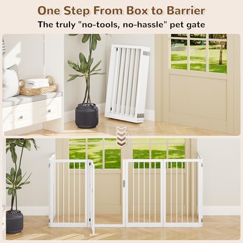 32" Extra Tall Free Standing Dog Gate Indoor, Foldable Pet Gate - Image 5