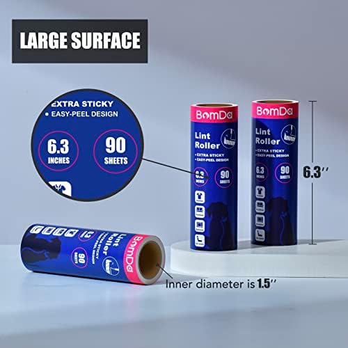 Extra Sticky Large Surface Lint Roller, 6.3''Wide Roller - Image 2