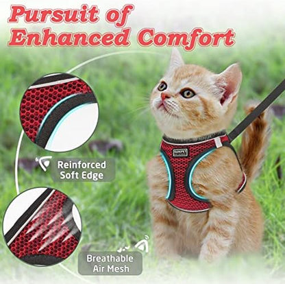 Cat Harness and Leash for Walking Escape Proof, Adjustable Kitten Vest Harness - Image 2