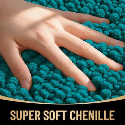 OLANLY Thick Chenille Bathroom Runner Rugs Mats 44x24, Deep Lake - Image 2