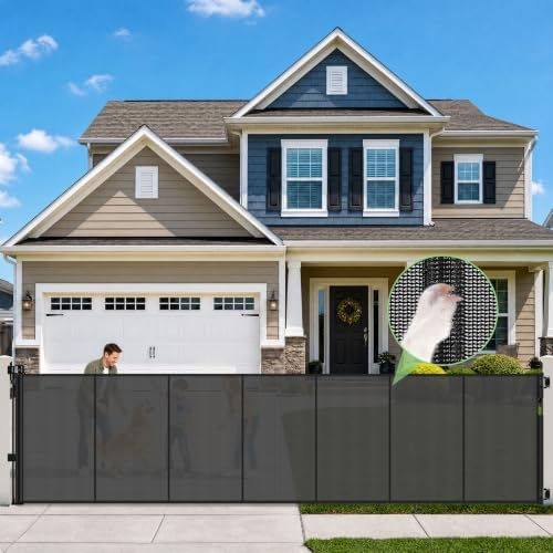Reinforced 42" Tall Pet Gate 195" Extra Long Baby Gate Indoor/Outdoor/Black by BabyPetSafetyGate