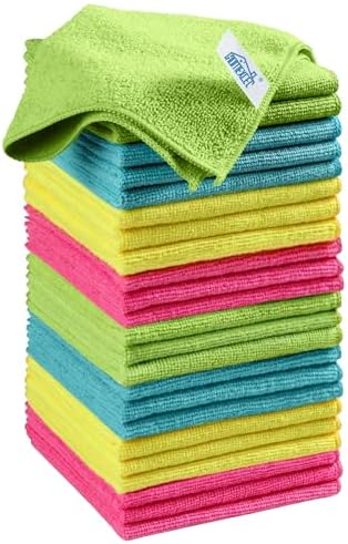 HOMEXCEL 24PK Microfiber Cleaning Cloth, Cleaning Rag by HOMEXCEL