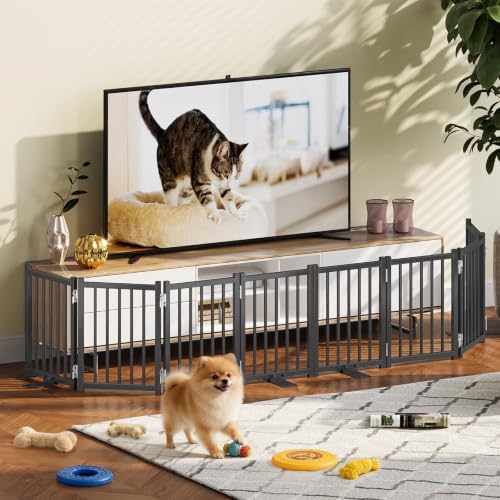 Snughome 2 Pack Short Dog Gate Indoor, Expand Up to 48’’ Wide Foldable Pet Gate - Image 4