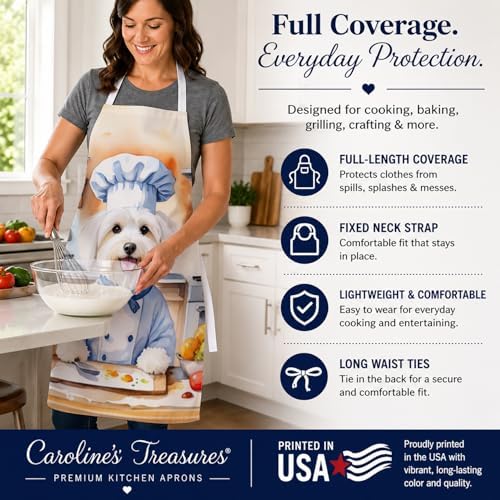 Caroline's Treasures Coton de Tulear The Chef Apron Cooking Kitchen Server - Image 4