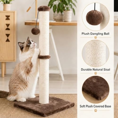 Dimaka 34" Height Tall Cat Scratching Post, Claw Scratcher - Image 3