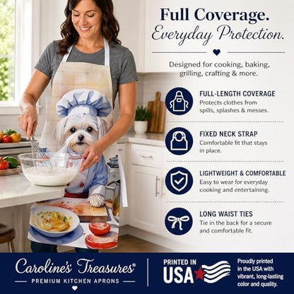Caroline's Treasures Maltese The Chef Apron Cooking Kitchen Server Baking - Image 4