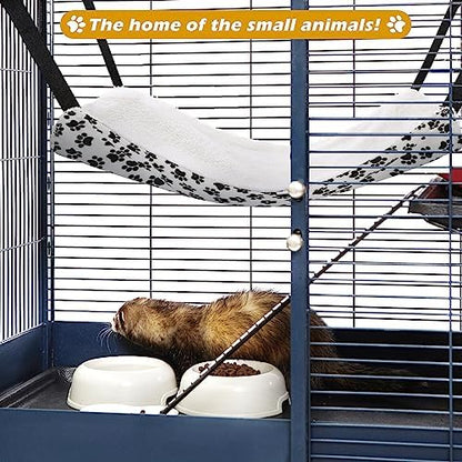Jetec 2 Pack Cat Hammock for Cage, Zebra and Cat Paw Print - Image 6