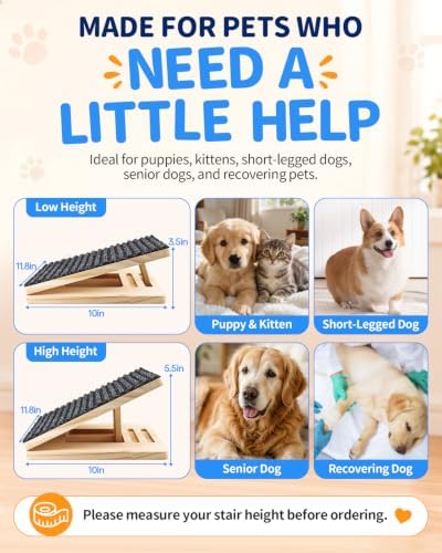 Upgraded Dog Ramps for Stairs, Adjustable Portable Pet Steps - Image 3