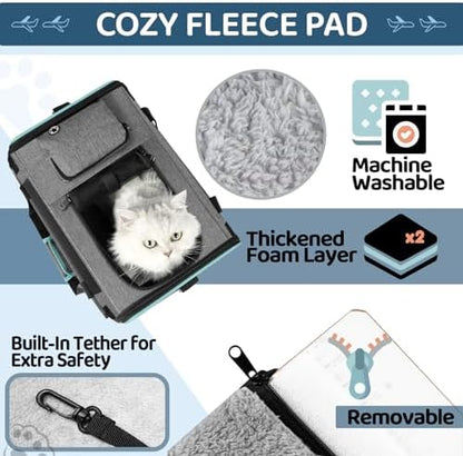 GAPZER Cat Carrier American, Delta Airline Approved Soft Travel Bag - Image 6