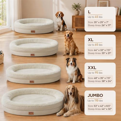 Waterproof Orthopedic Dog Bed for Large Dogs, Light Beige - Image 6