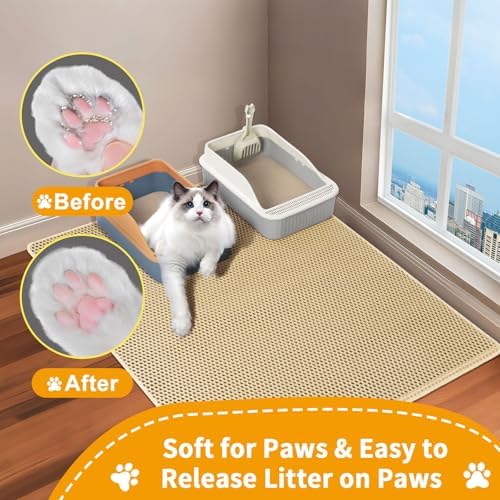 Cat Litter Mats Litter Trapping Mat, 2 Layer Honeycomb Pet Litterbox Matt - Image 4
