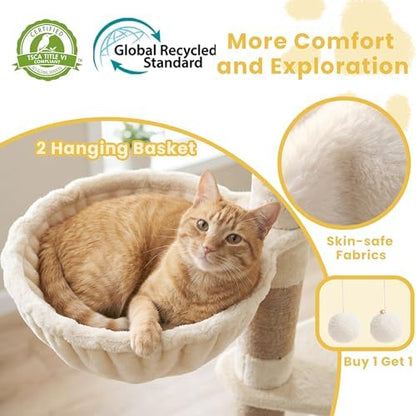 Cat Tree, 73-Inch Sturdy Corner Cat Tower - Image 5