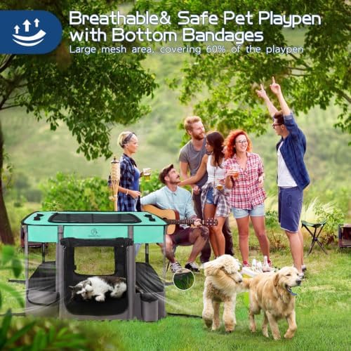 ROMANTIC BEAR Dog Playpen, Foldable Pet Puppy Cat Playpen - Image 3