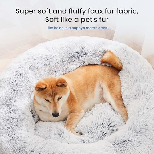 NEWBULIG 37.4x37.4 Inch Dog Couch Bed, Round Shape Large Sized Donut Beds - Image 3