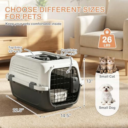 MoNiBloom Plastic Dog Crate Hard-Sided Cat Carrier - Image 4