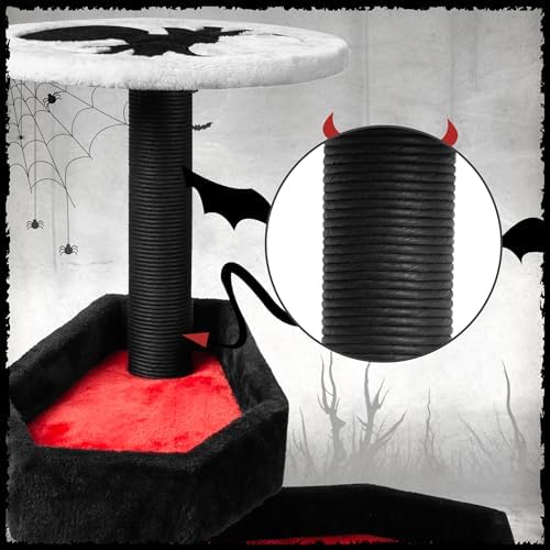 KAMABOKO Gothic Cat Tree with Coffin Bed, 46.9” Black Cat Tower - Image 5
