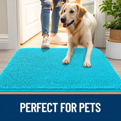 OLANLY Dog Door Mat for Muddy Paws 50x30, Super Absorbent Chenille Mud Mat - Image 6