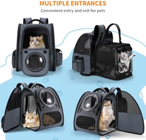 Bubble Cat Backpack Carrier, Expandable Cat Carrier Backpack, Breathable Pet - Image 4