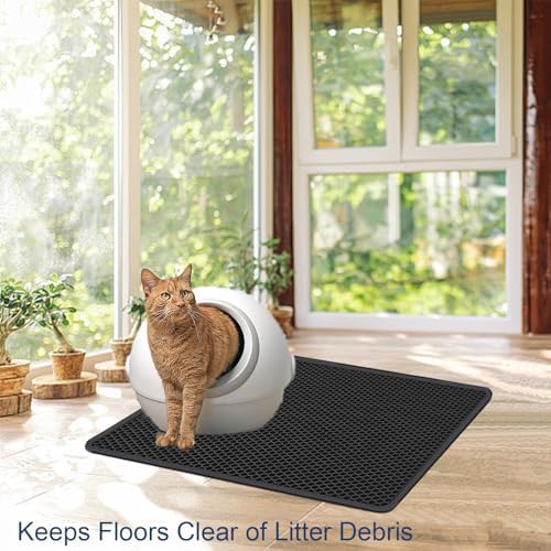 Cat Litter Mat 30"x24" Upgraded Urine-Proof Non-Slip Black - Image 6