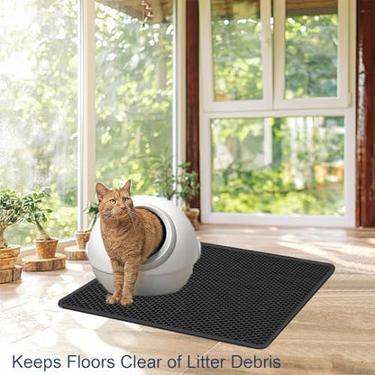 Cat Litter Mat 30"x24" Upgraded Urine-Proof Non-Slip Black - Image 6