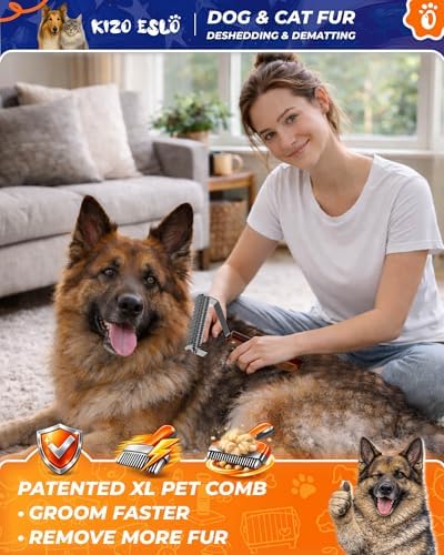 Undercoat Rake for Dogs & Cats, Dog Brush for Shedding, Dematting Comb - Image 2