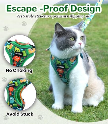 Halypet Cat Harness and Leash Set, Escape Proof Adjustable Harness - Image 2