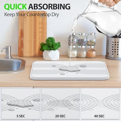 2 PCS Stone Dish Drying Mat ＆ Silicone Mat - Image 2