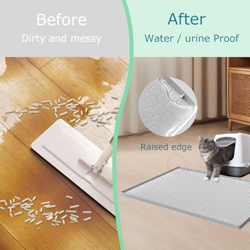 Cat Litter Mat for Litter Box, Silicone Large Cat Litter Trapping Mat - Image 5