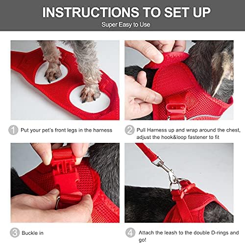 Fida Comfy Dog Harness with Leash, Cat Vest Harness Escape Proof, Breathable - Image 5