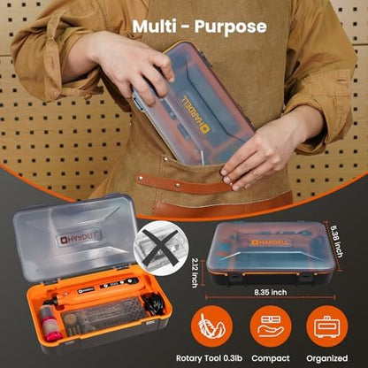 HARDELL Mini Cordless Rotary Tool, 5-Speed 129pcs Gift Kit - Image 5