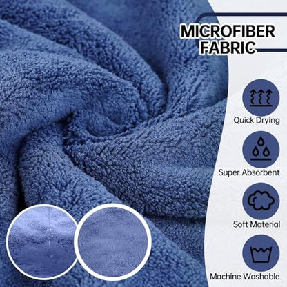 Dog Bathrobe, Fast Drying Coat, Super Absorbent Bath Towel Blue M - Image 2