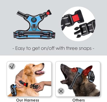 PHOEPET Reflective Dog Harness Large Breed Adjustable No Pull Vest - Image 3