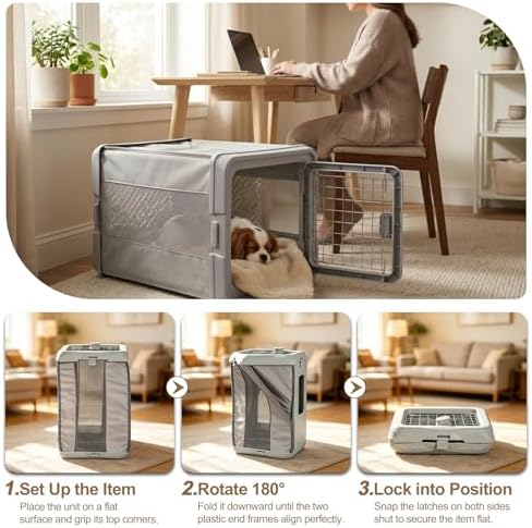 Collapsible Hard Cat Carrier & Small Dog Crate, Pet Carrier Travel - Image 4