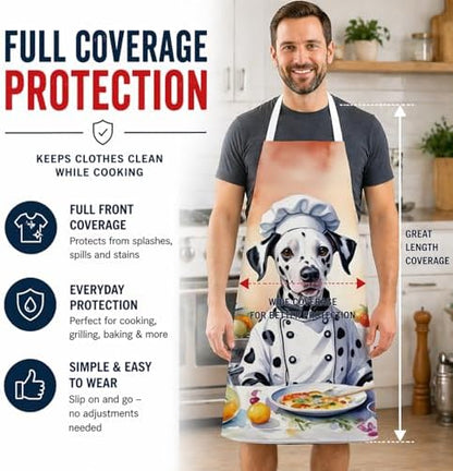 Caroline's Treasures Dalmatian The Chef Apron Cooking Kitchen Server Baking - Image 3