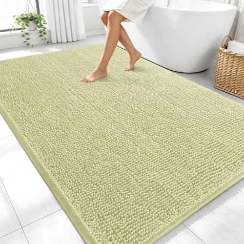 OLANLY Large Bathroom Rugs 70x46, Extra Soft Absorbent Chenille Bath Rugs by OLANLY