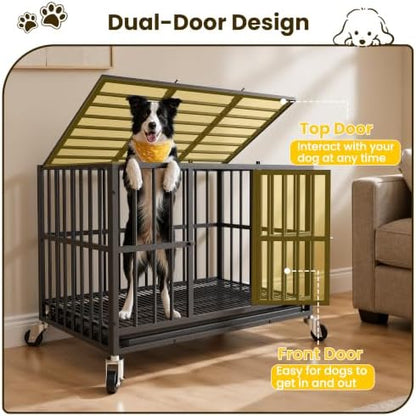 38 Inch Heavy Duty Dog Crate for Small Dogs, Escape Proof - Image 4