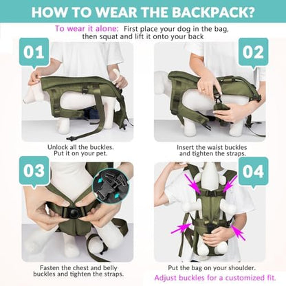 Lukovee Dog Backpack Carrier, Adjustable Front Carrier - Image 4