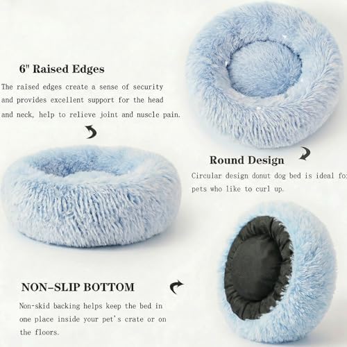 nononfish Donut Dog Bed for Small Dogs, Soft Round Calming Bed - Image 5