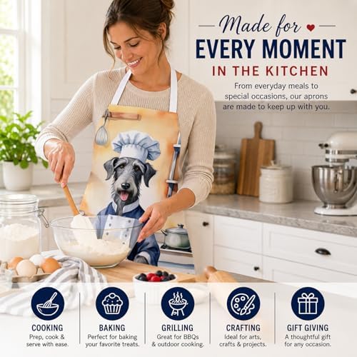 Caroline's Treasures Scottish Deerhound The Chef Apron Cooking Kitchen Server - Image 6