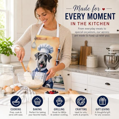 Caroline's Treasures Scottish Deerhound The Chef Apron Cooking Kitchen Server - Image 6