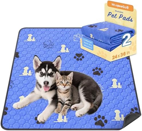 WanpeeGoo Washable Pee Pads for Dogs, Waterproof, 24 x 36 in, 2 Pack by WanpeeGoo